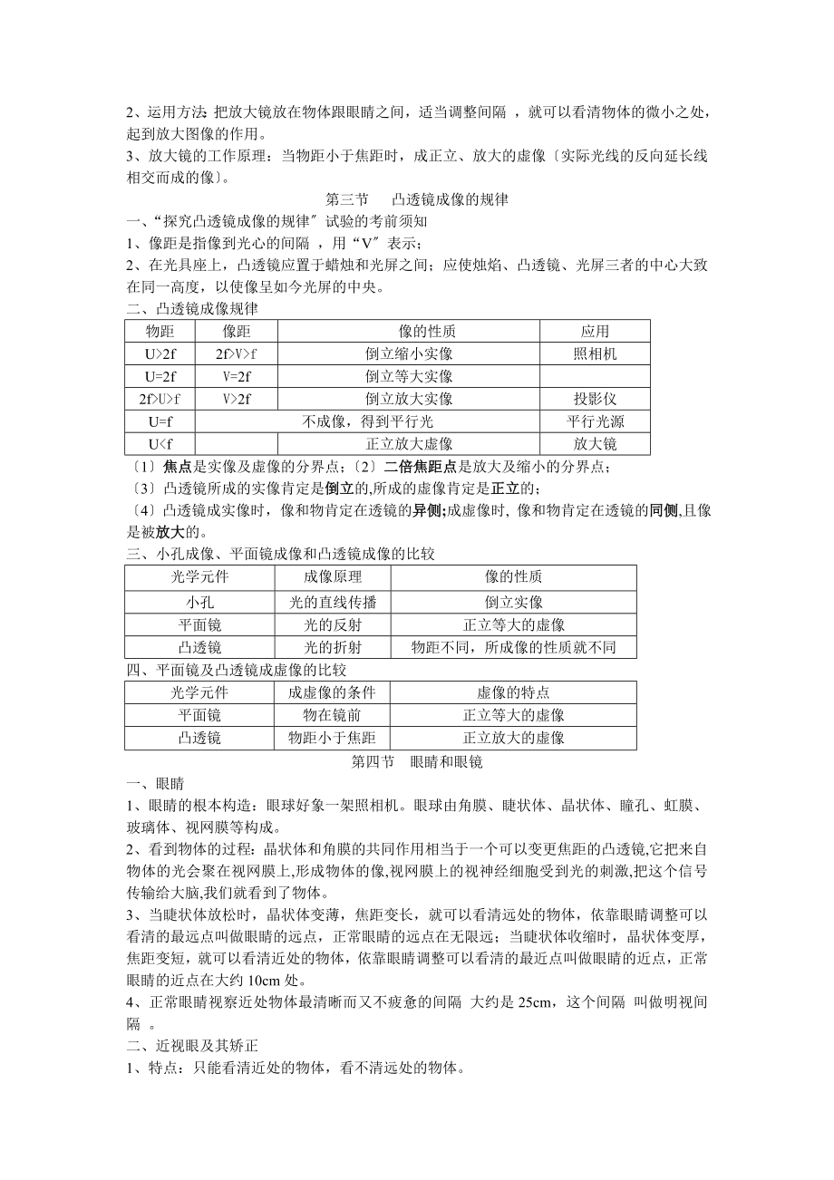 人教版八年级物理第五章透镜及其应用知识点总结.docx_第2页