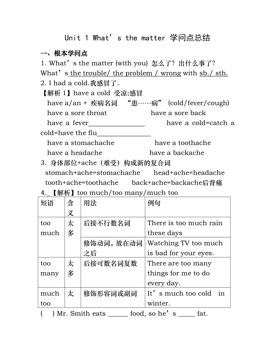 2014新人教版八年级英语下册unit1知识点.docx_第1页