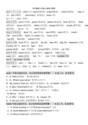 人教版pep小学英语3至6年级知识点归纳.docx