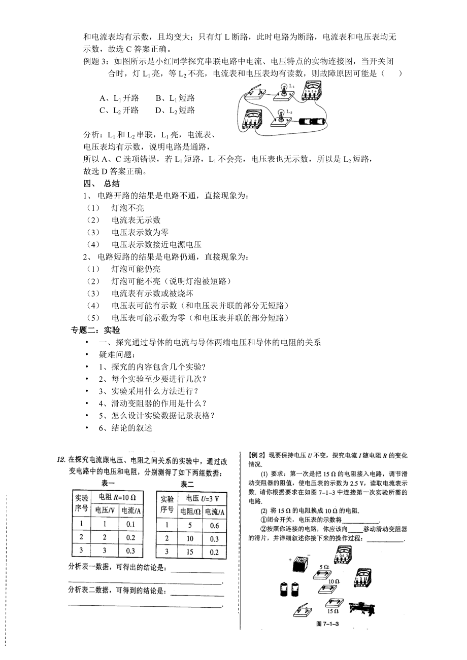 初中物理电学故障专题习题.doc_第2页