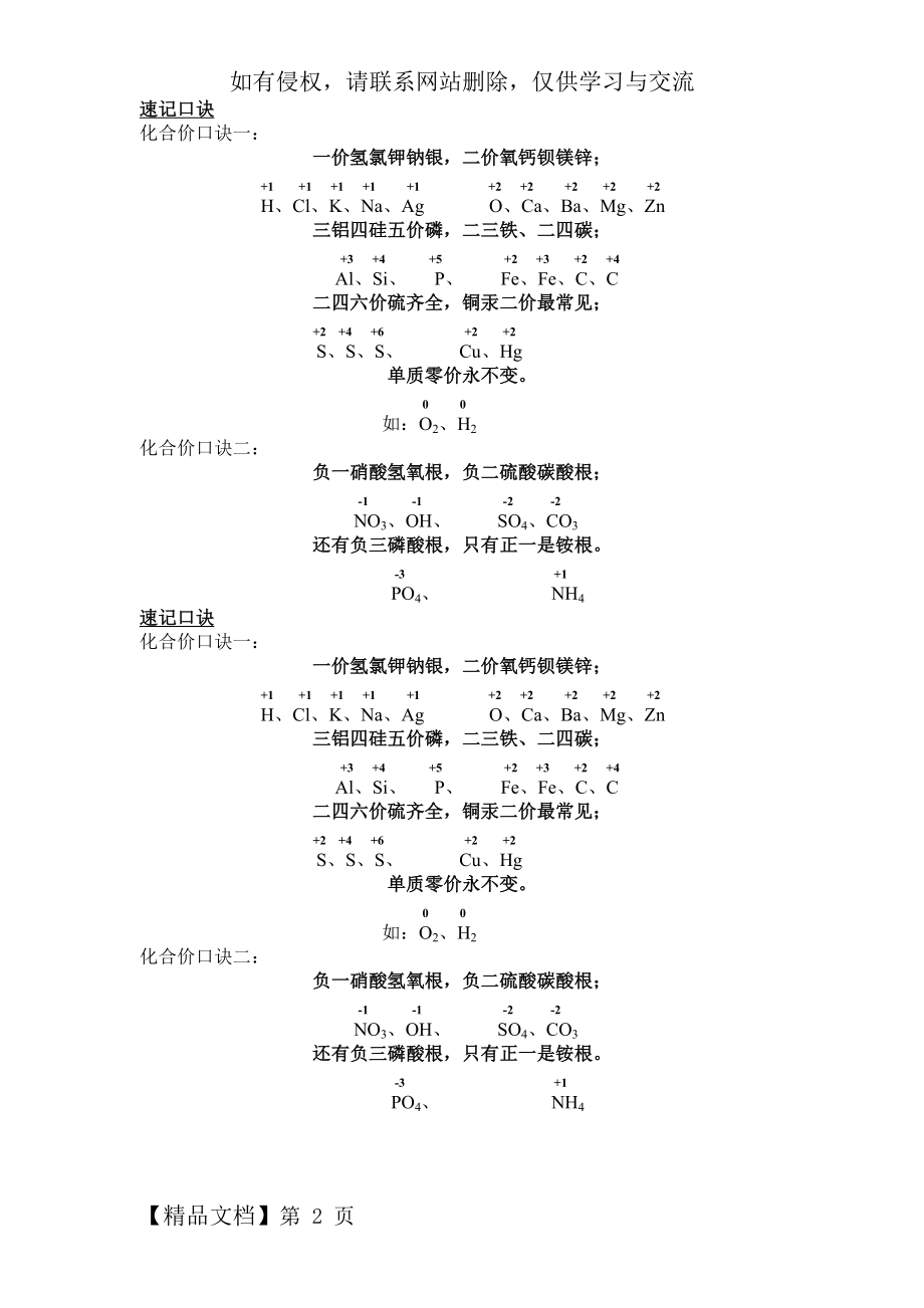 初中化学化合价口诀知识讲解.doc_第2页