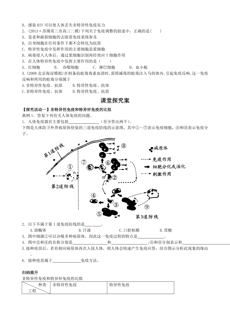 高三一轮复习免疫调节讲义.docx_第2页