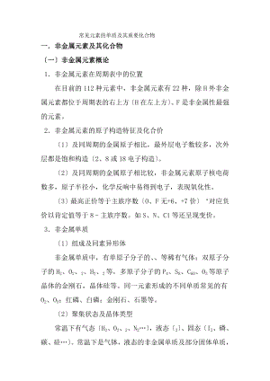 高考知识点总结常见元素的单质及其重要化合物.docx