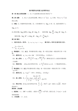 高中数学学业水平考试复习必背知识点.docx