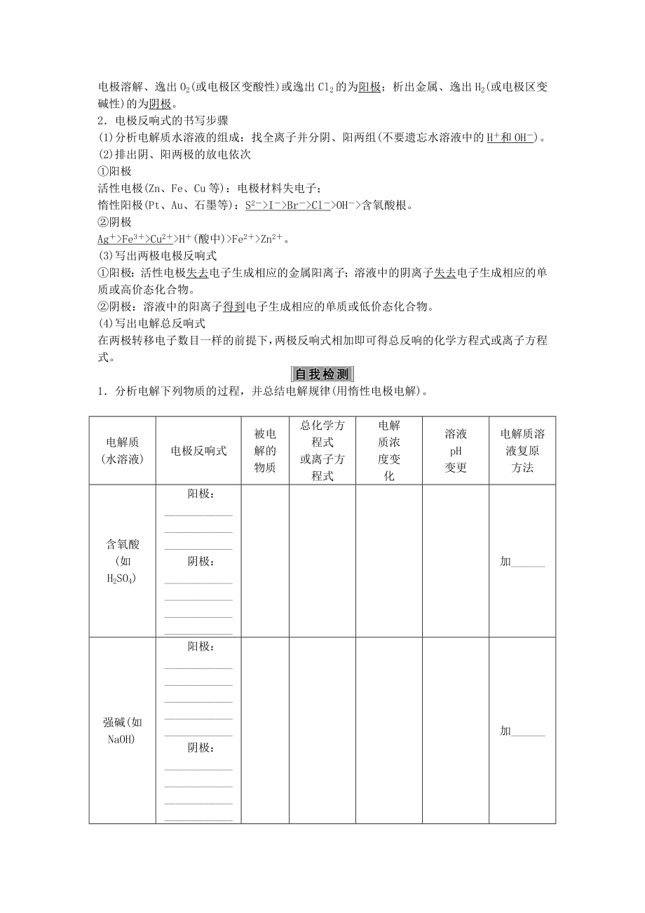 优化方案2017版高考化学大一轮复习 第六章 化学反应与能量 第三讲 电解池金属腐蚀与防护讲义.docx_第2页