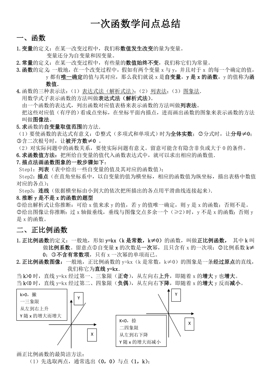 八年级数学一次函数知识点总结.docx_第1页