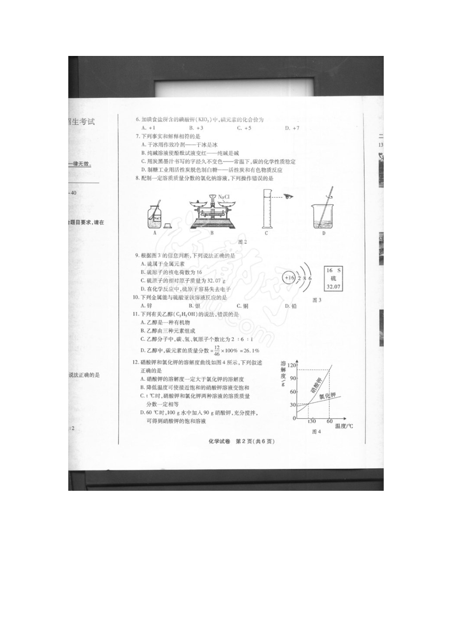 福建省福州市中考化学试卷及答案.docx_第2页