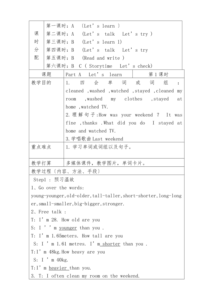 pep六年级英语下lastweekend教案.docx_第2页