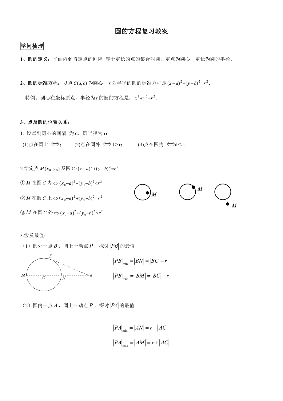 圆的方程复习教案.docx_第1页