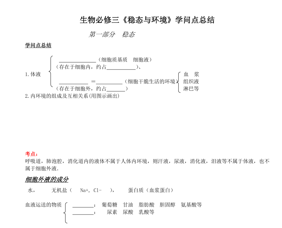 高中生物必修三知识点总结填空形式1.docx_第1页