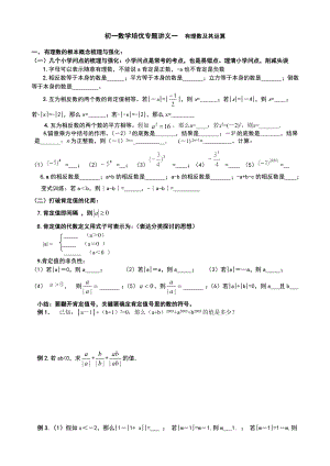 初一数学培优专题讲义一有理数及其运算.docx