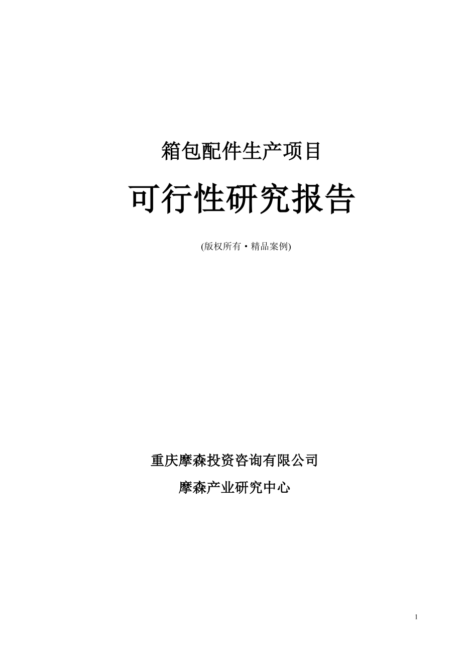 箱包配件可行性研究报告（立项·备案·可行性研究报告）(1).doc_第1页