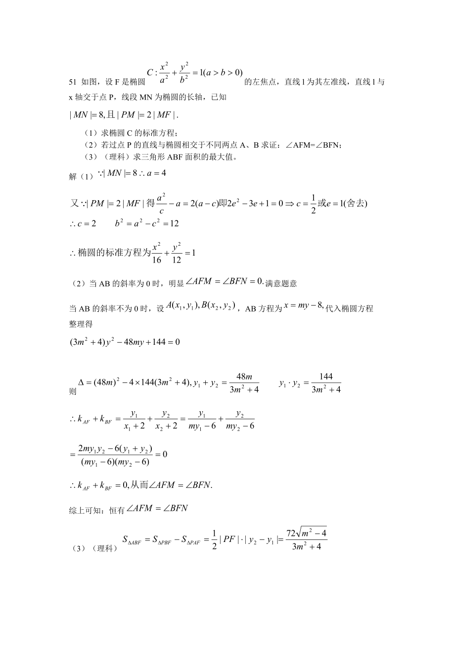 圆锥曲线之椭圆题库2 含详解 高考必备.docx_第1页