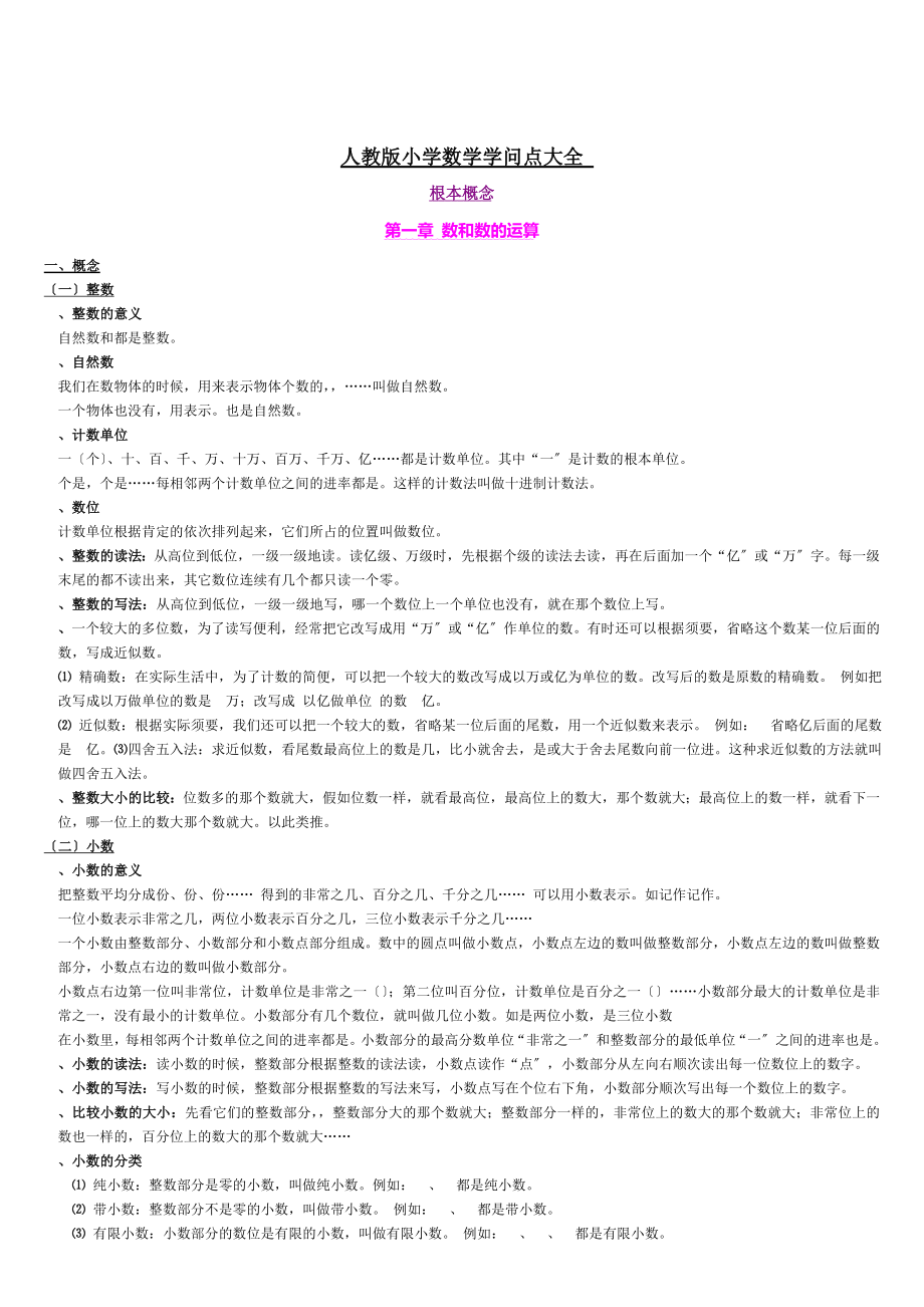 人教版小学数学知识总结大全.docx_第1页