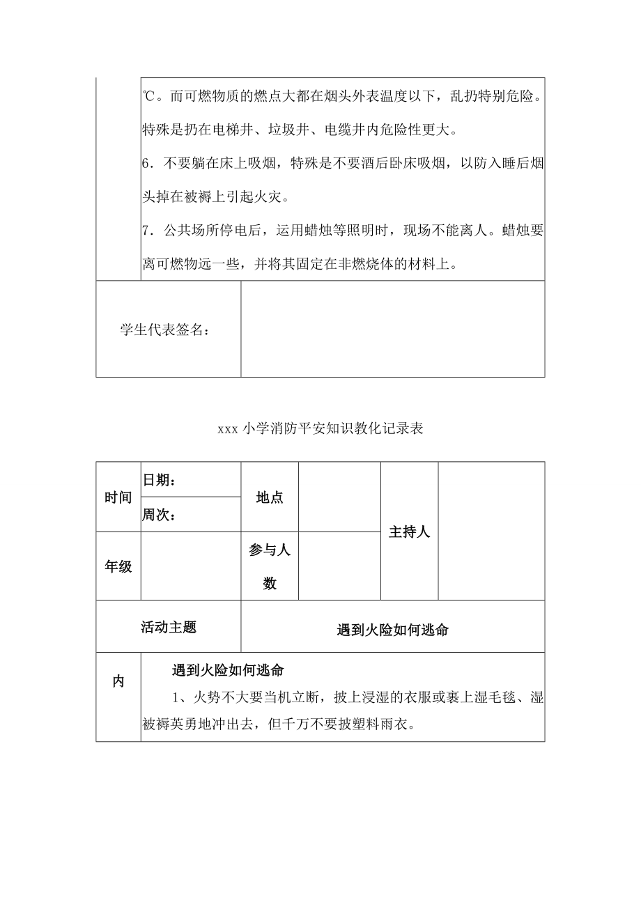 xx小学消防安全知识教育记录表.docx_第2页