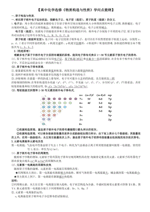 高中化学选修物质结构与性质知识点提纲1.docx