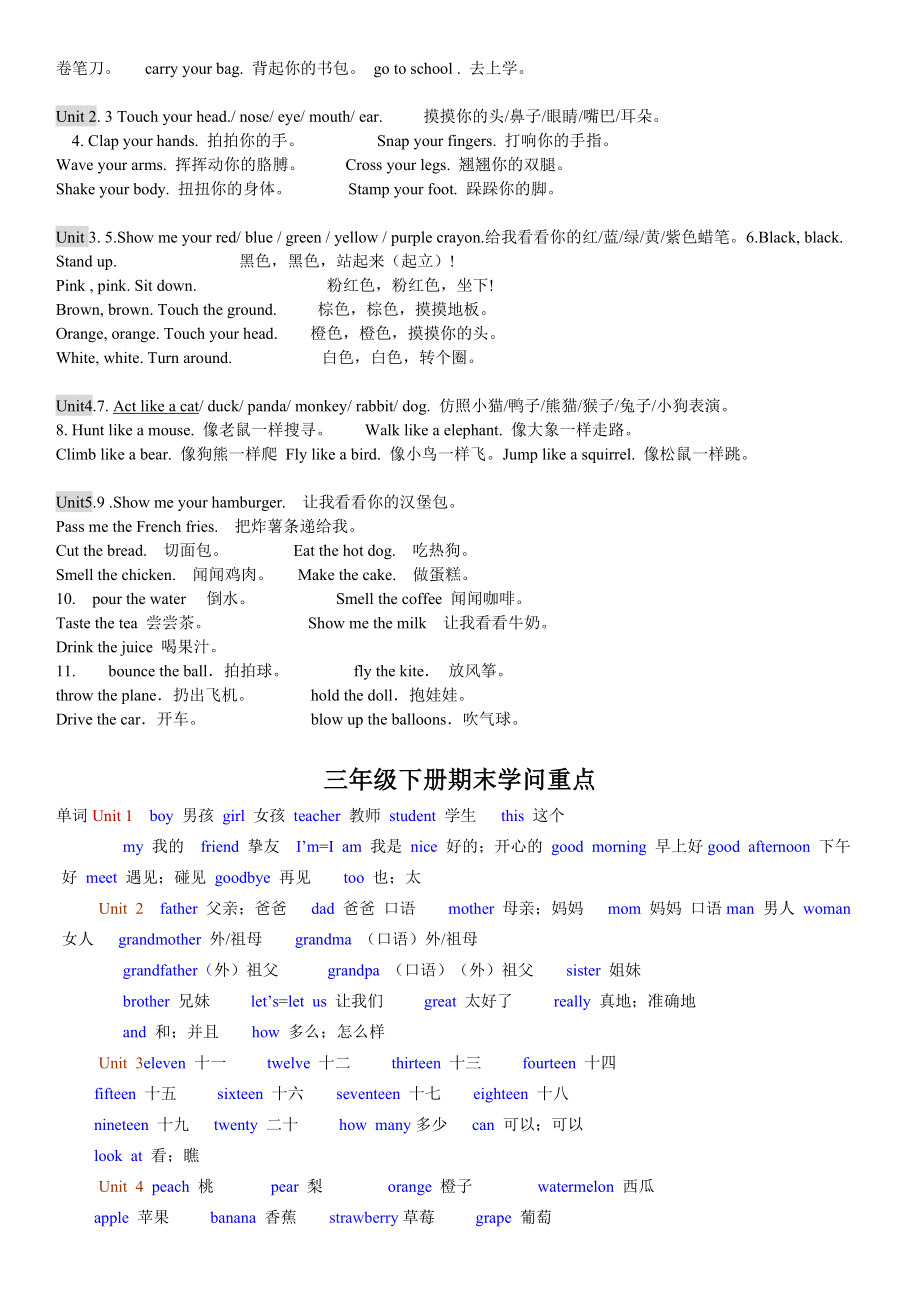 PEP小学三年级到六年级英语知识点汇总-精版.docx_第2页