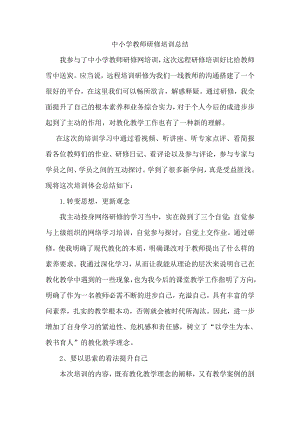 中小学教师研修培训总结.docx