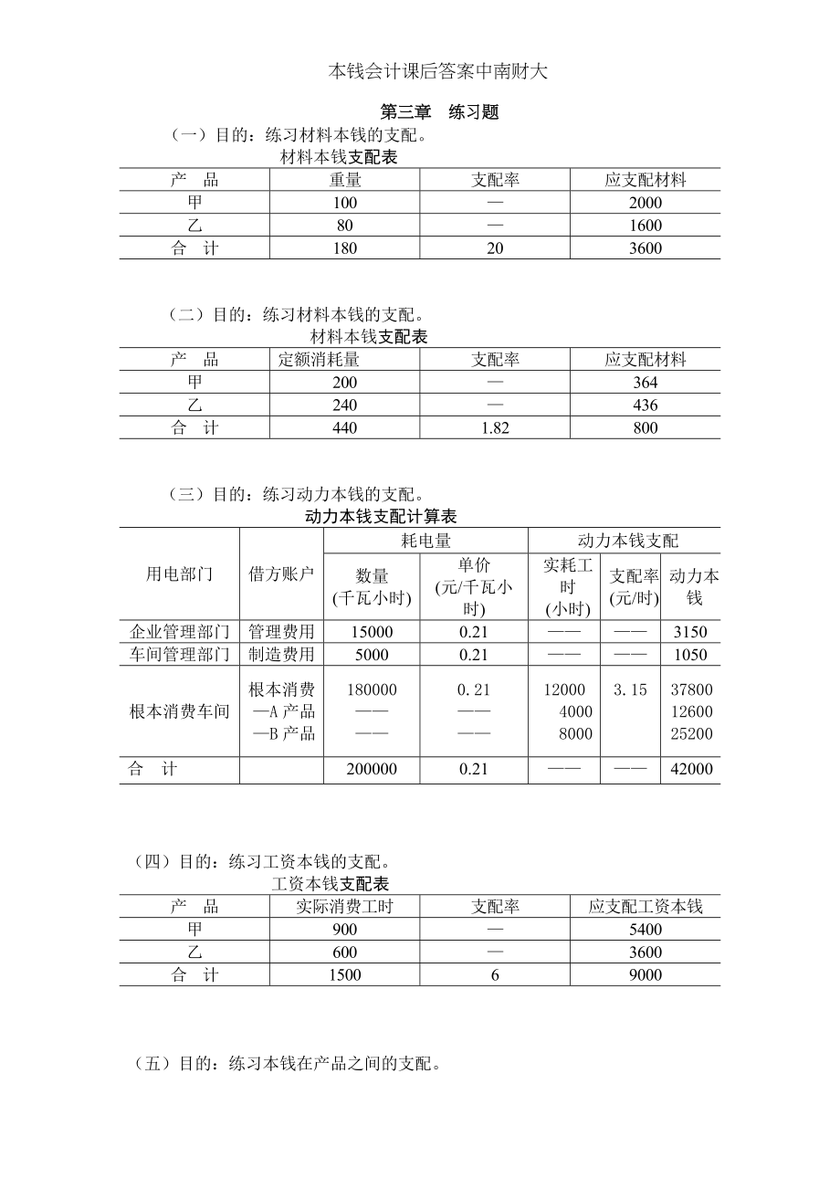 成本会计课后答案中南财大.docx_第1页