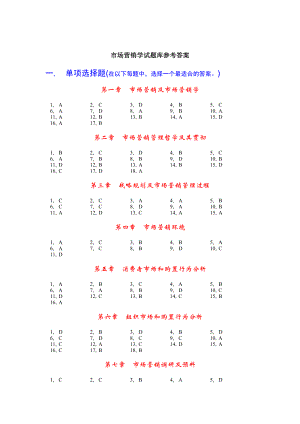 市场营销学习题集的答案[2].docx