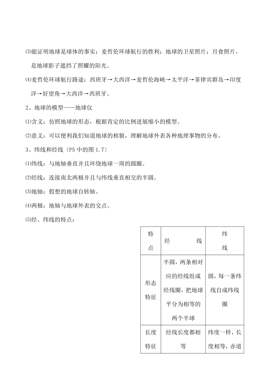 初一上册地理知识点总结.docx_第2页