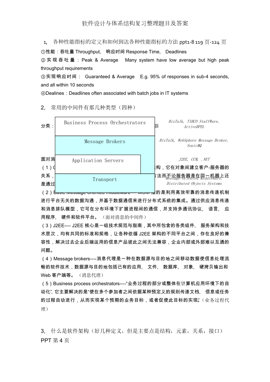 软件设计与体系结构复习整理题目及答案.docx_第1页