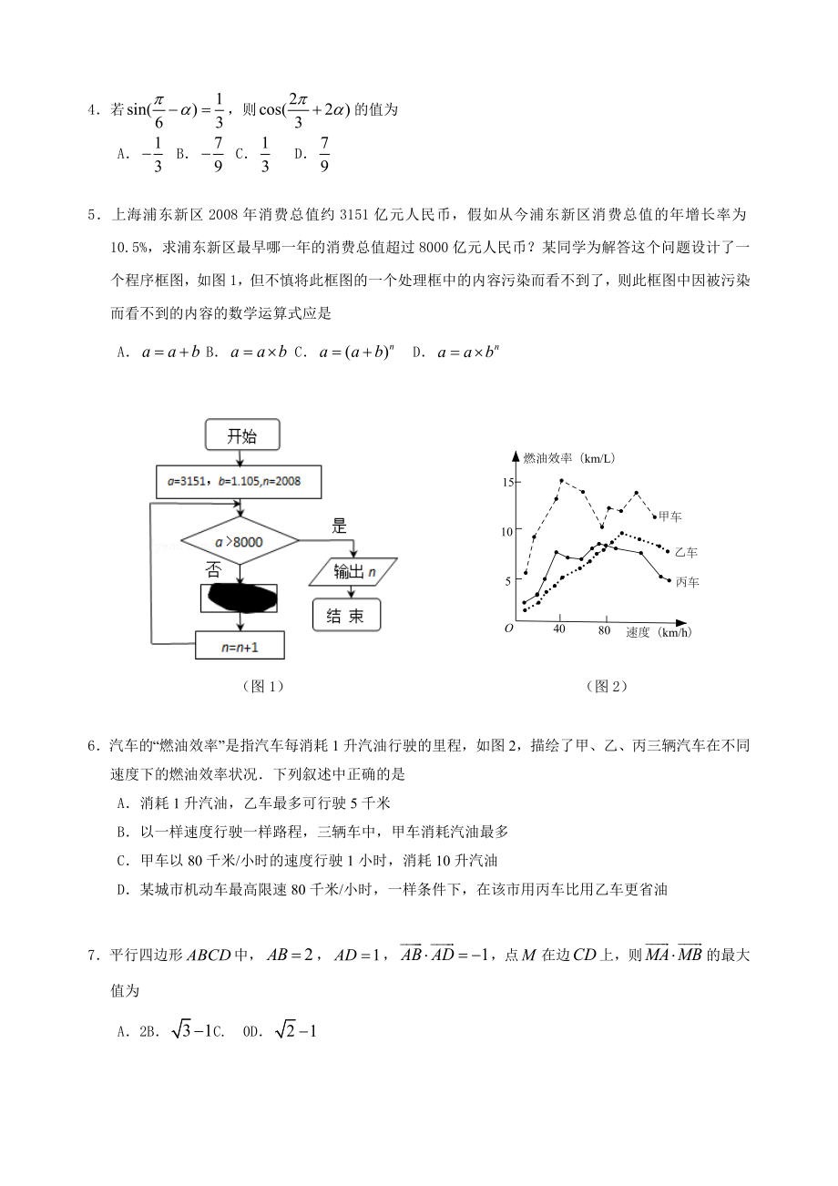 汕头市2018年一模理科数学试题及答案.docx_第2页