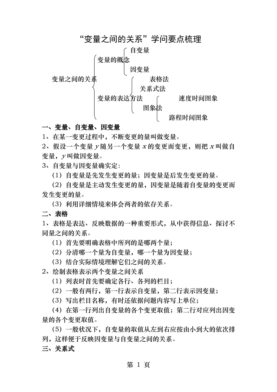 第四章变量之间的关系知识要点分梳理及单元测试题含答案.docx_第1页