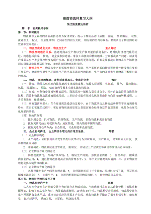 高级物流师复习资料已排版.docx