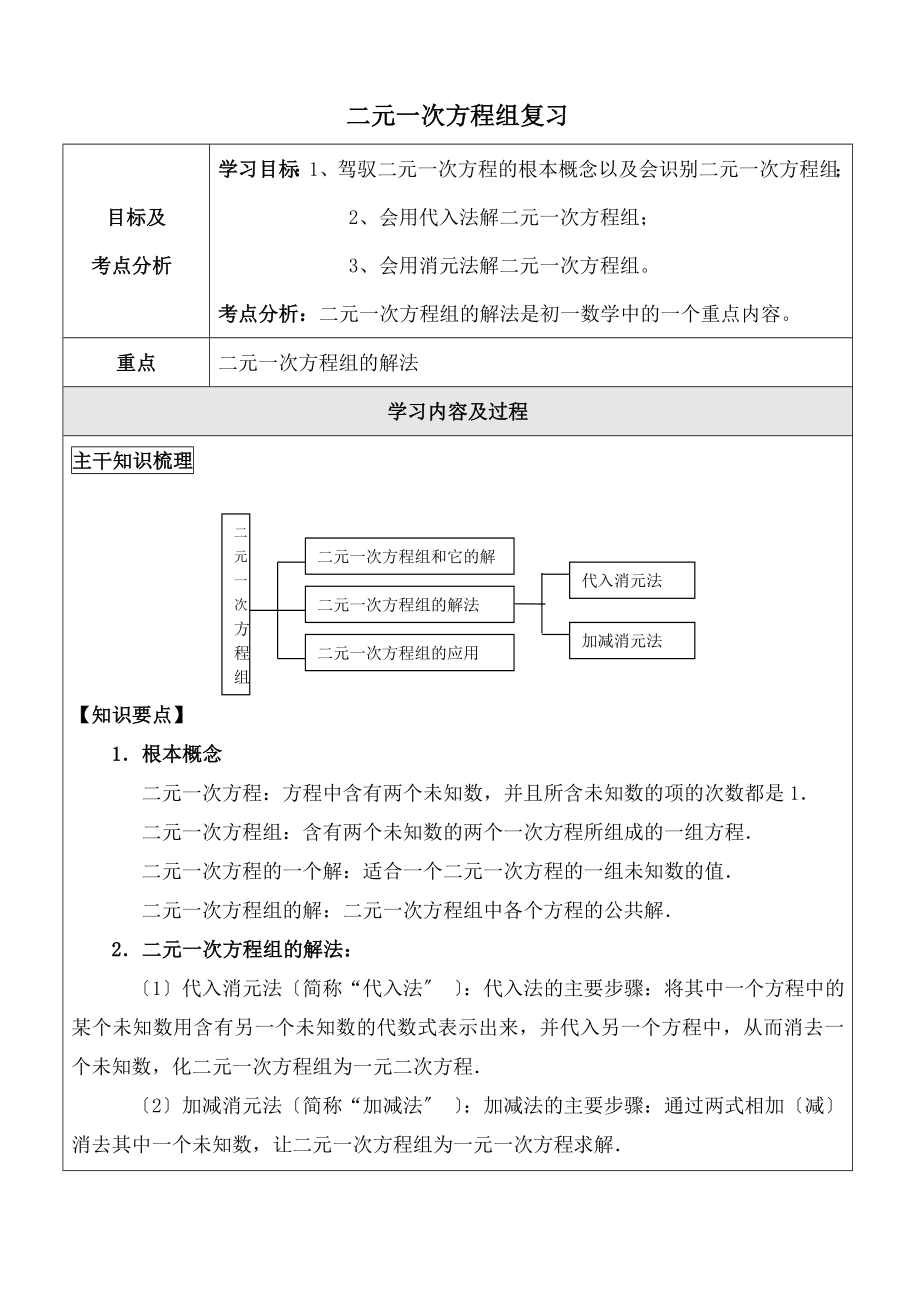 元一次方程组复习教案.docx_第1页