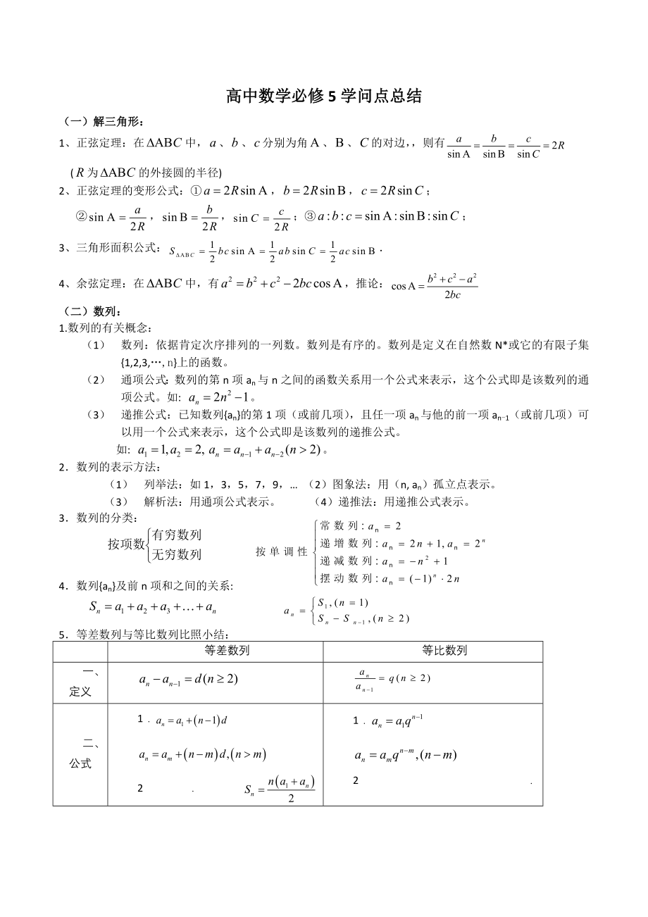 高中数学必修5知识点总结.docx_第1页