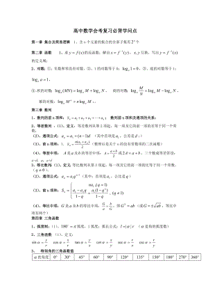 高中数学学业水平考试复习必背知识点1.docx