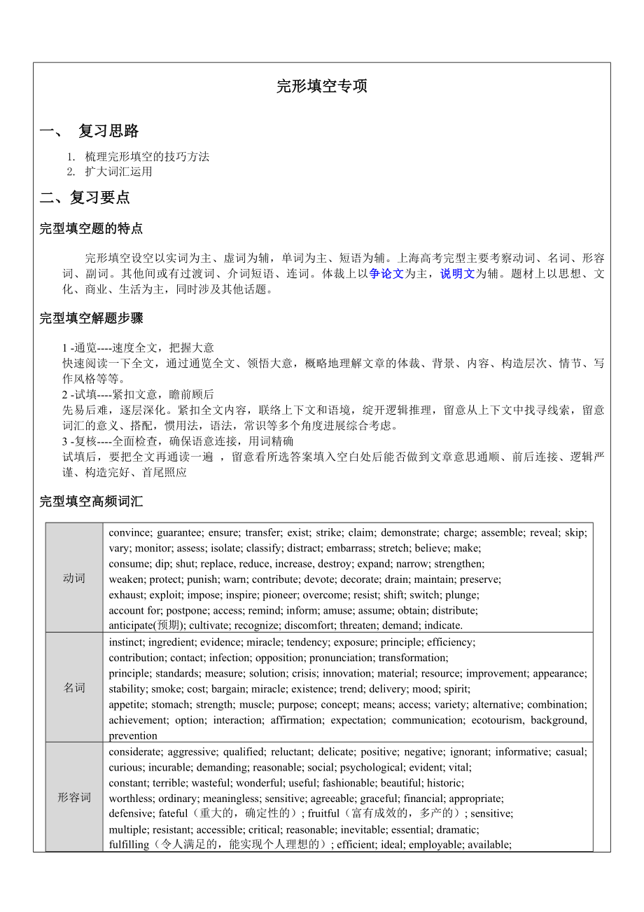 高考英语完形填空附答案.docx_第1页