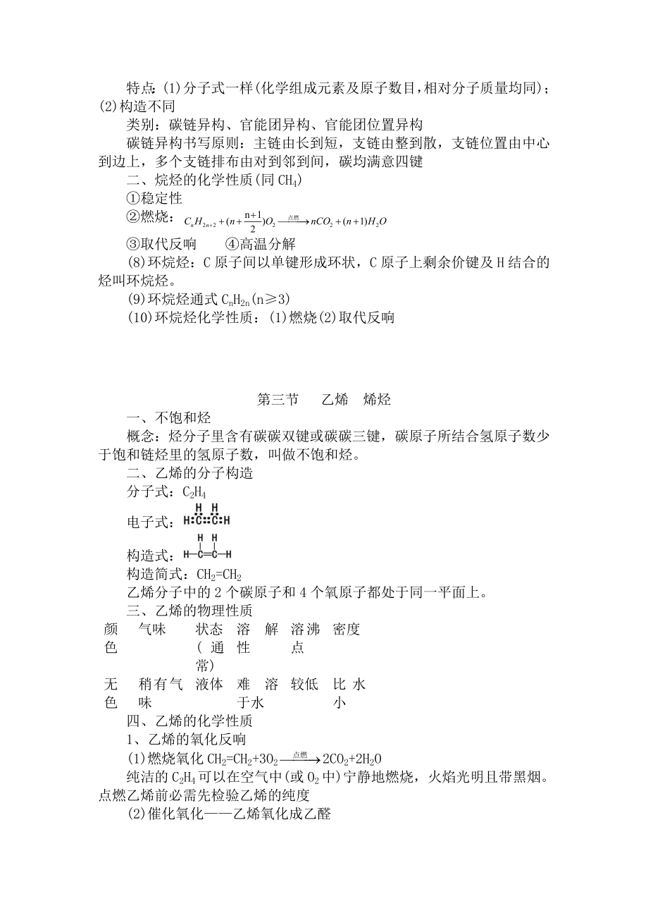 高二有机化学知识点总结及测试题含答案1.docx_第2页