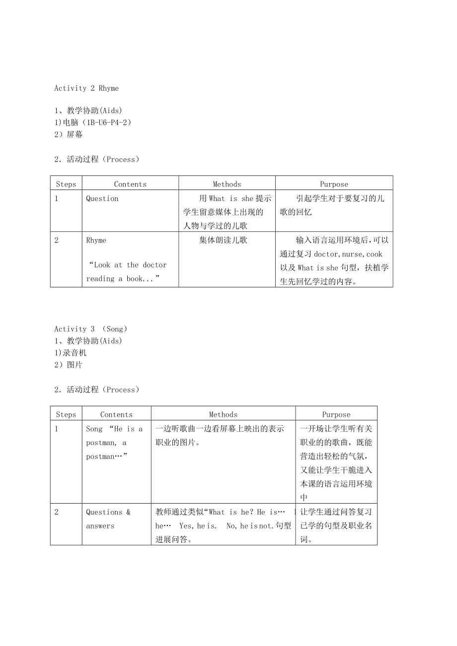 一年级英语下册 1B Unit6 Farmer and Fisherman46教案 沪教牛津版.docx_第2页