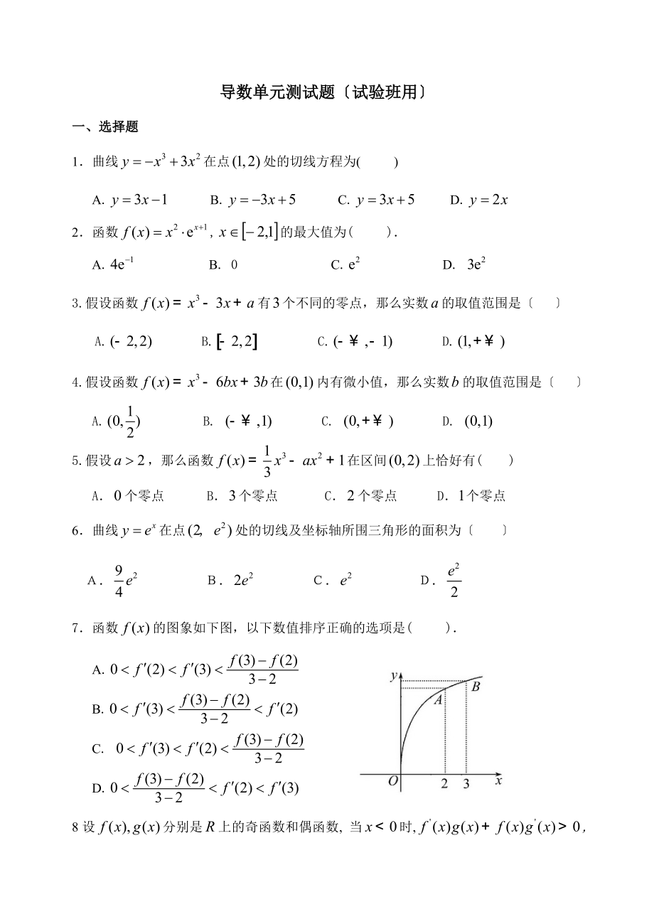 导数单元测试题(含答案).docx_第1页