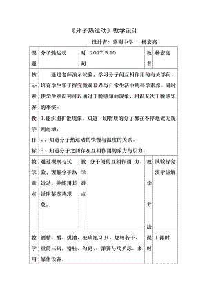 《分子热运动》名师教案.docx