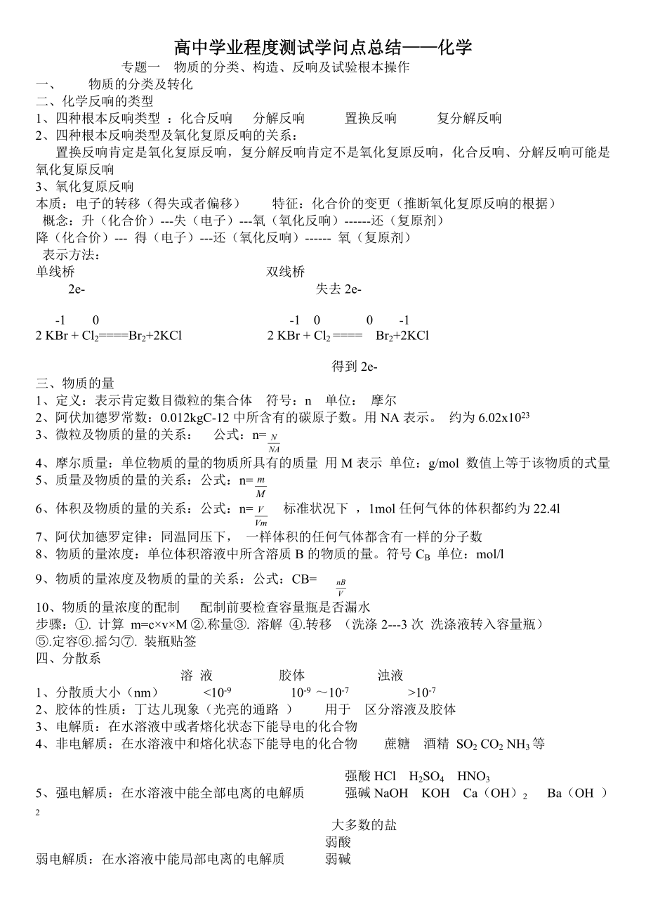 高中学业水平测试知识点总结化学.docx_第1页