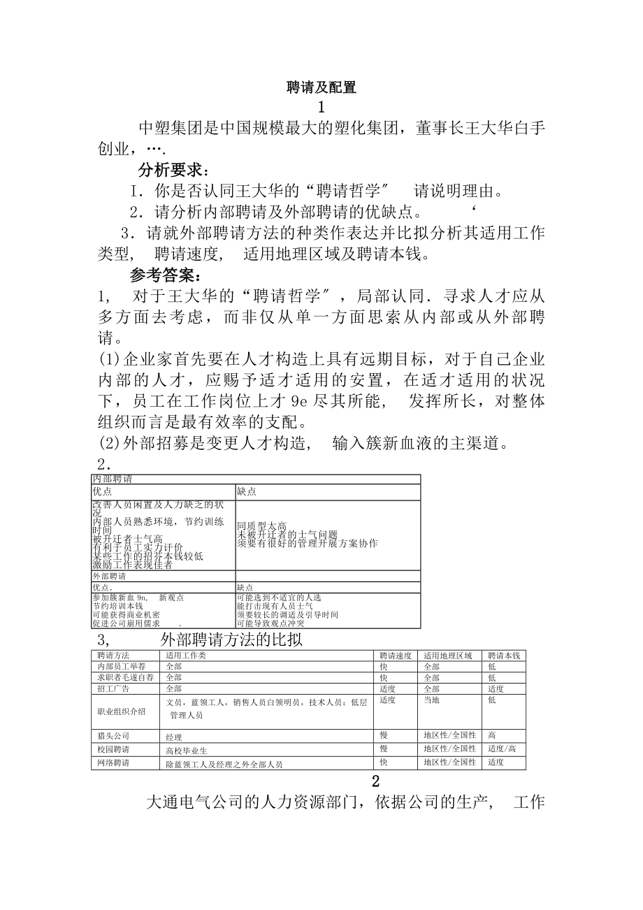 招聘与配置案例复习资料题目复习资料人力师.docx_第1页