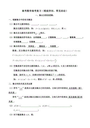 高中文科数学基本知识点总结.docx