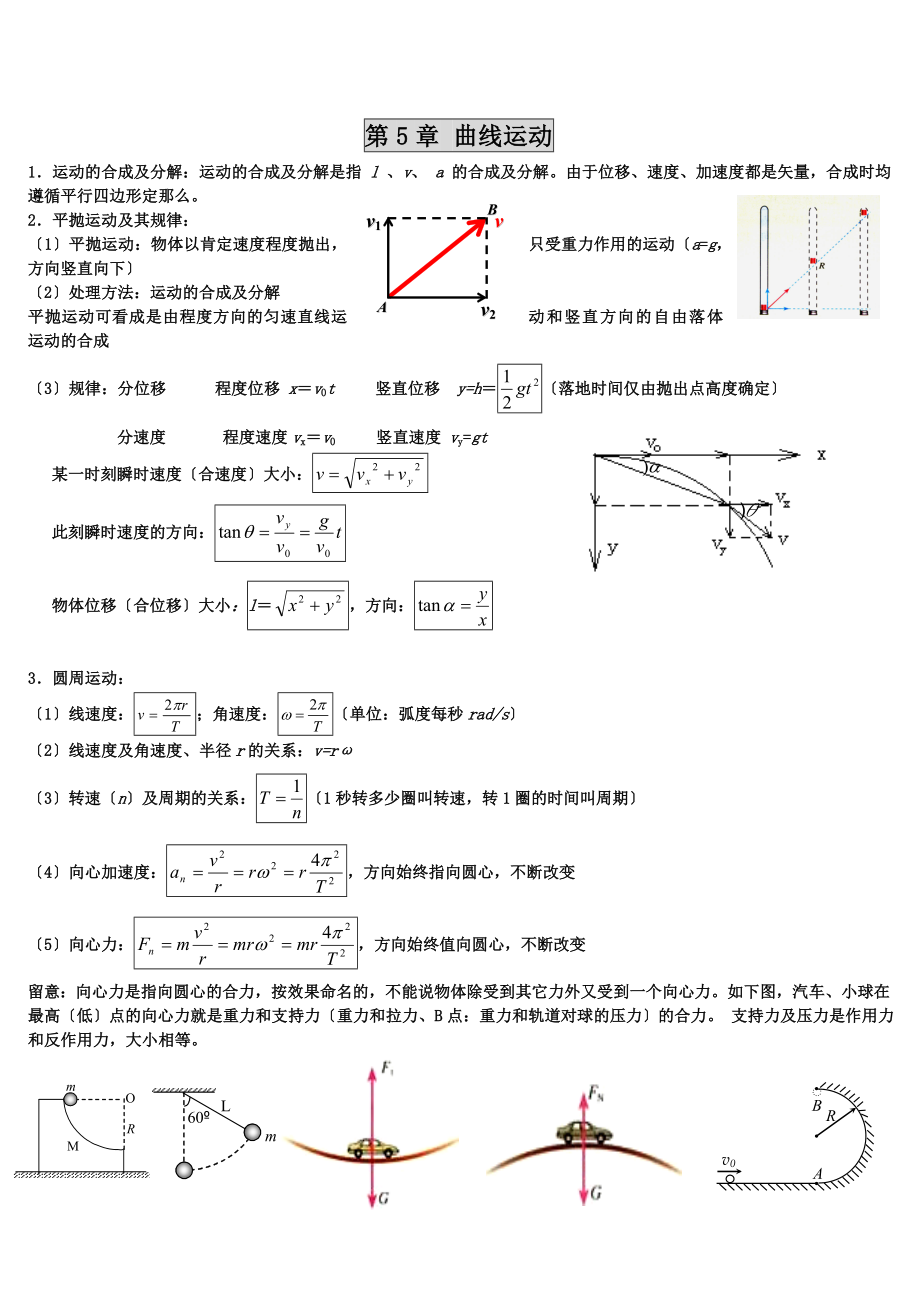 高中物理必修二知识点公式汇总.docx_第2页