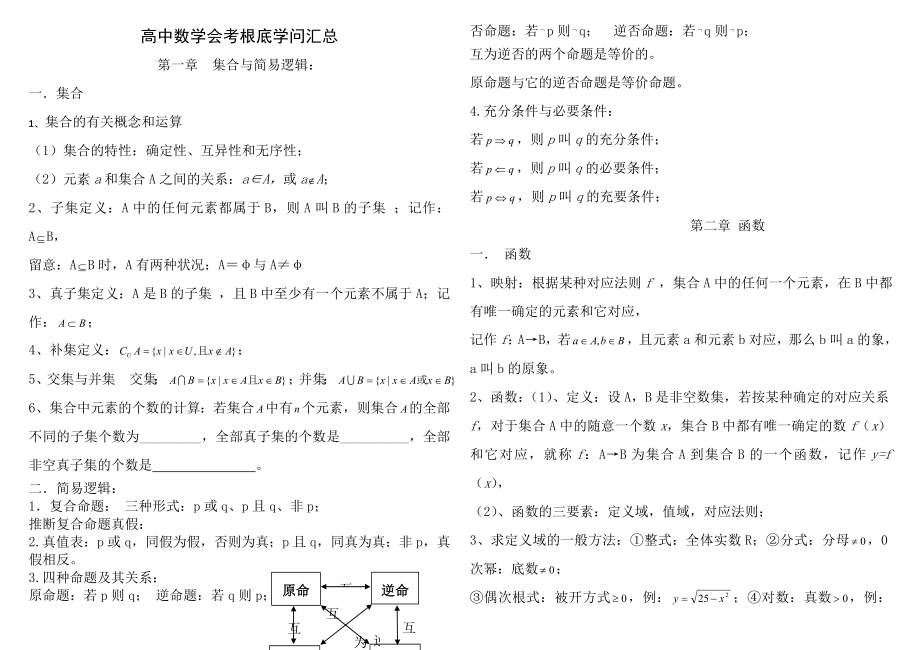 高中数学会考复习资料基本概念和公式.docx_第1页