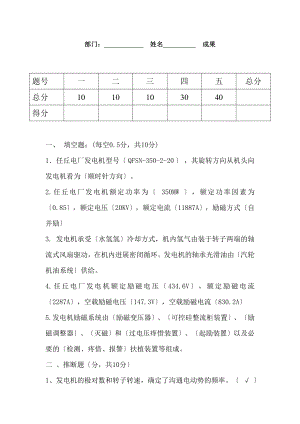 电厂培训考试题答案讲述资料.docx