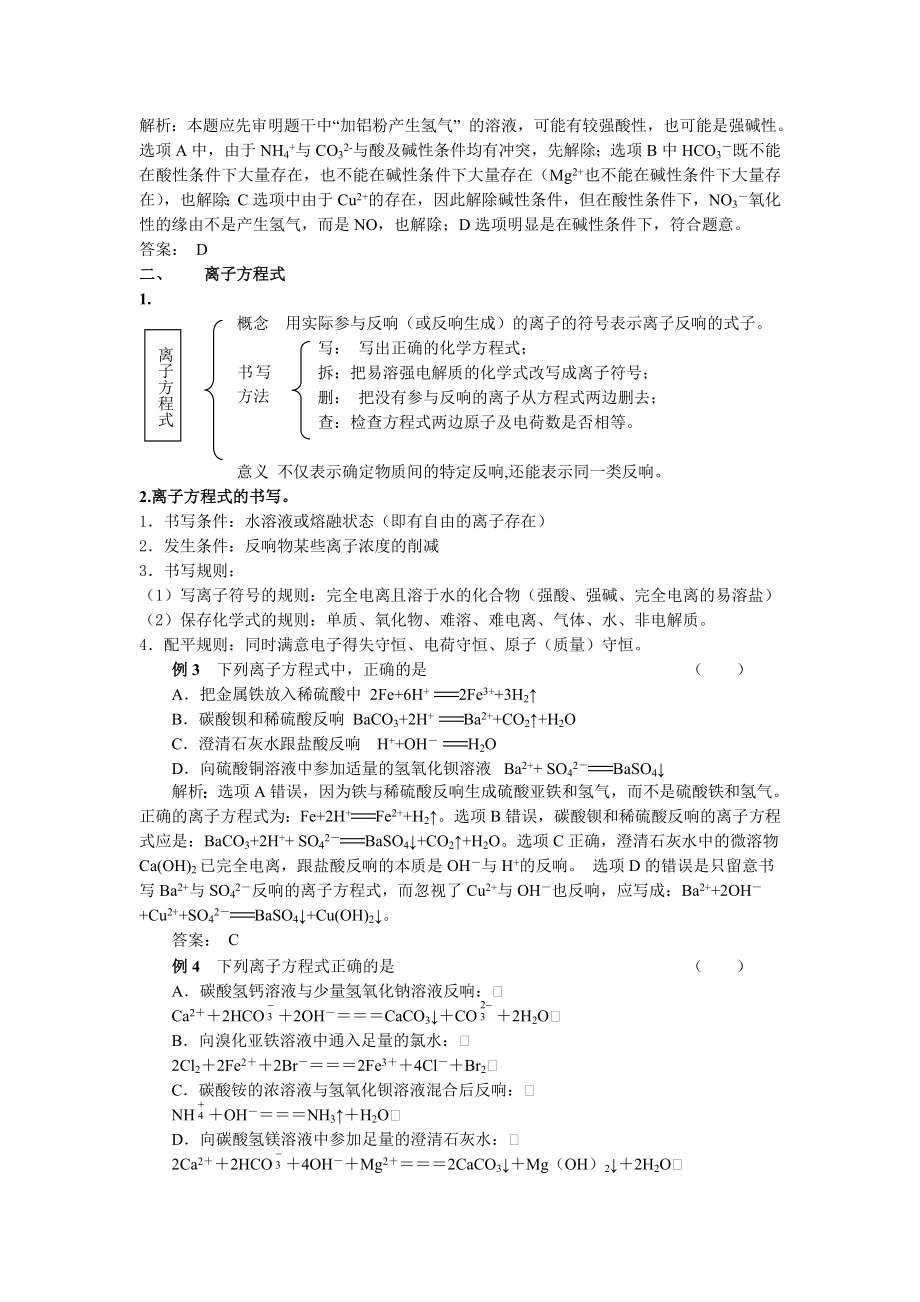 高中化学离子反应离子方程式知识归纳与点拔.docx_第2页