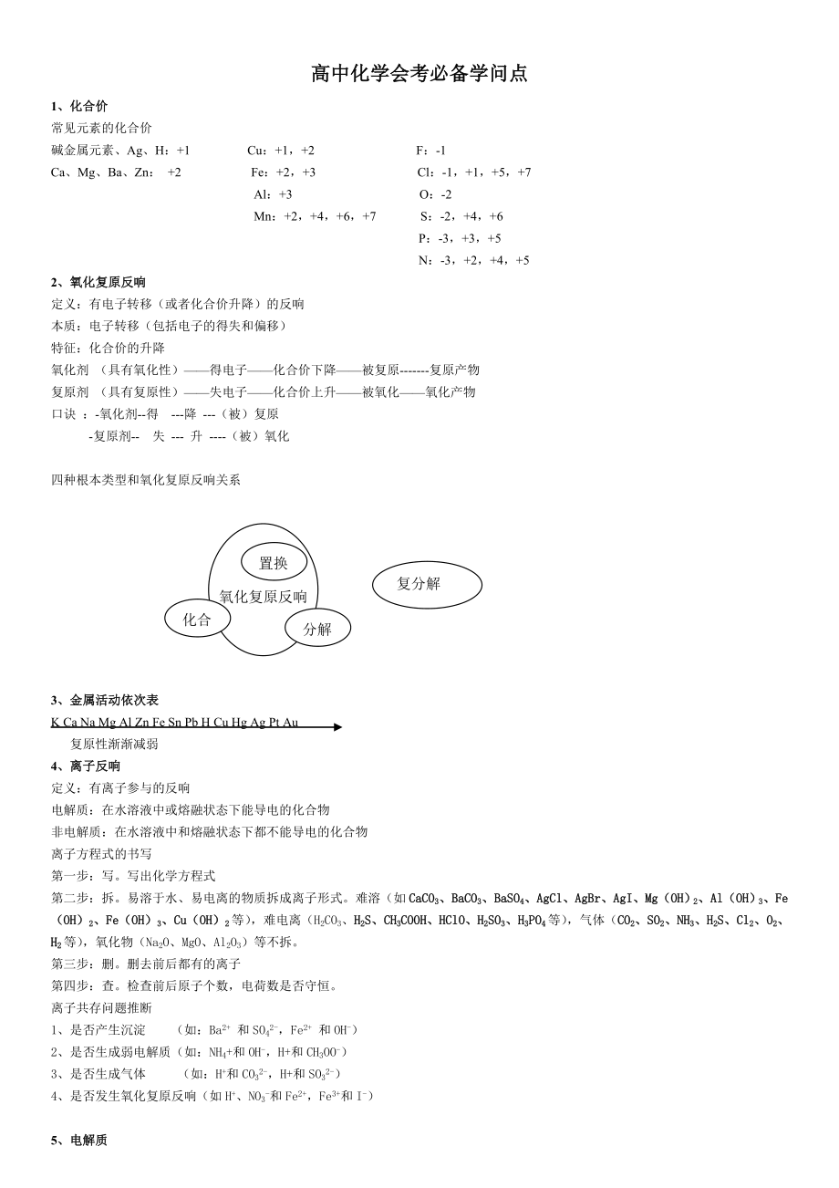 高中文科化学会考必背知识点1.docx_第1页