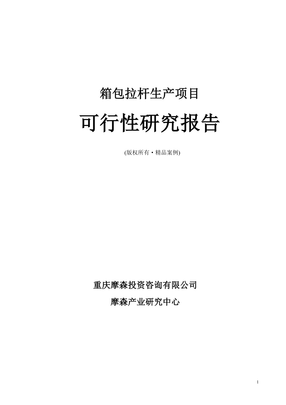 箱包拉杆可行性研究报告（立项·备案·可行性研究报告）(1).doc_第1页