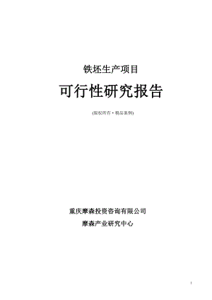 铁坯可行性研究报告（立项·备案·可行性研究报告）.doc