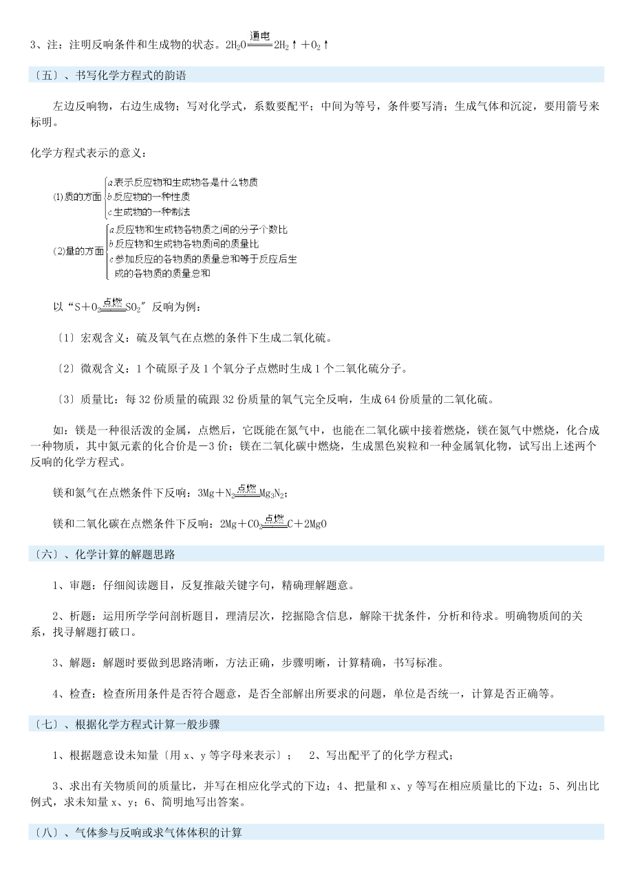 初三化学方程式知识点及习题.docx_第2页