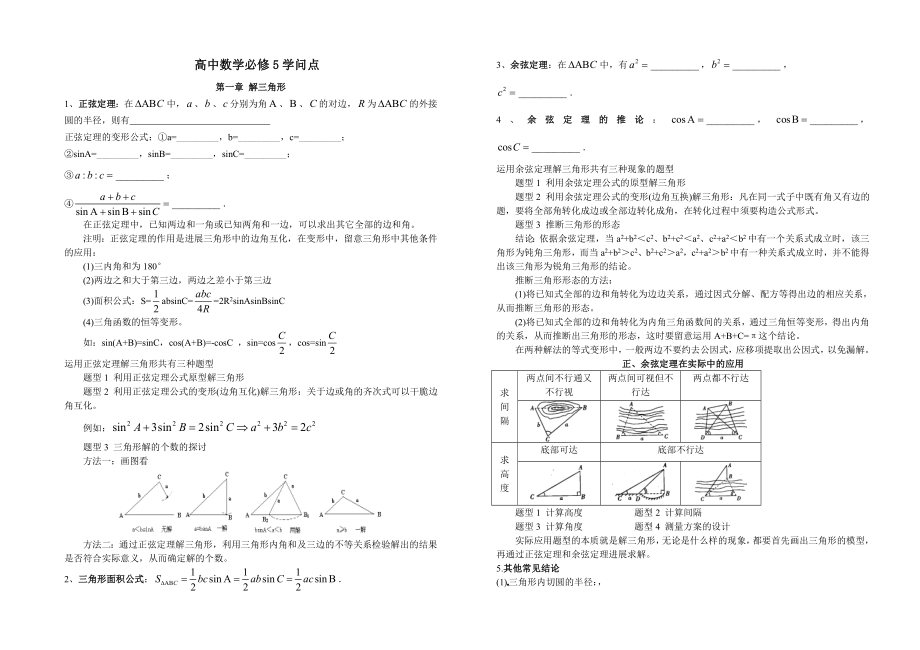 数学必修五知识点与题型1.docx_第1页