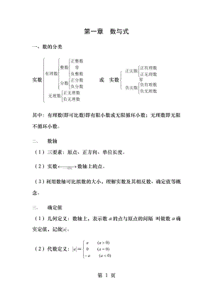 第一章数与式知识点归纳.docx